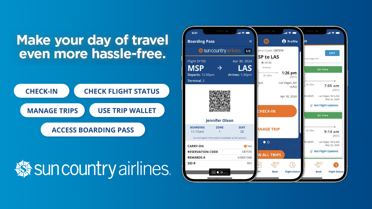 Photo of: Sun Country Airlines New App