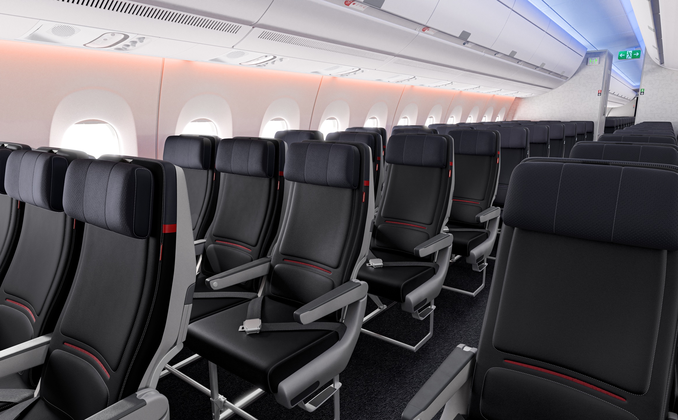 Photo of: Delta Air Lines Refreshed Comfort Plus Seating Airbus A350 Rendering //Delta